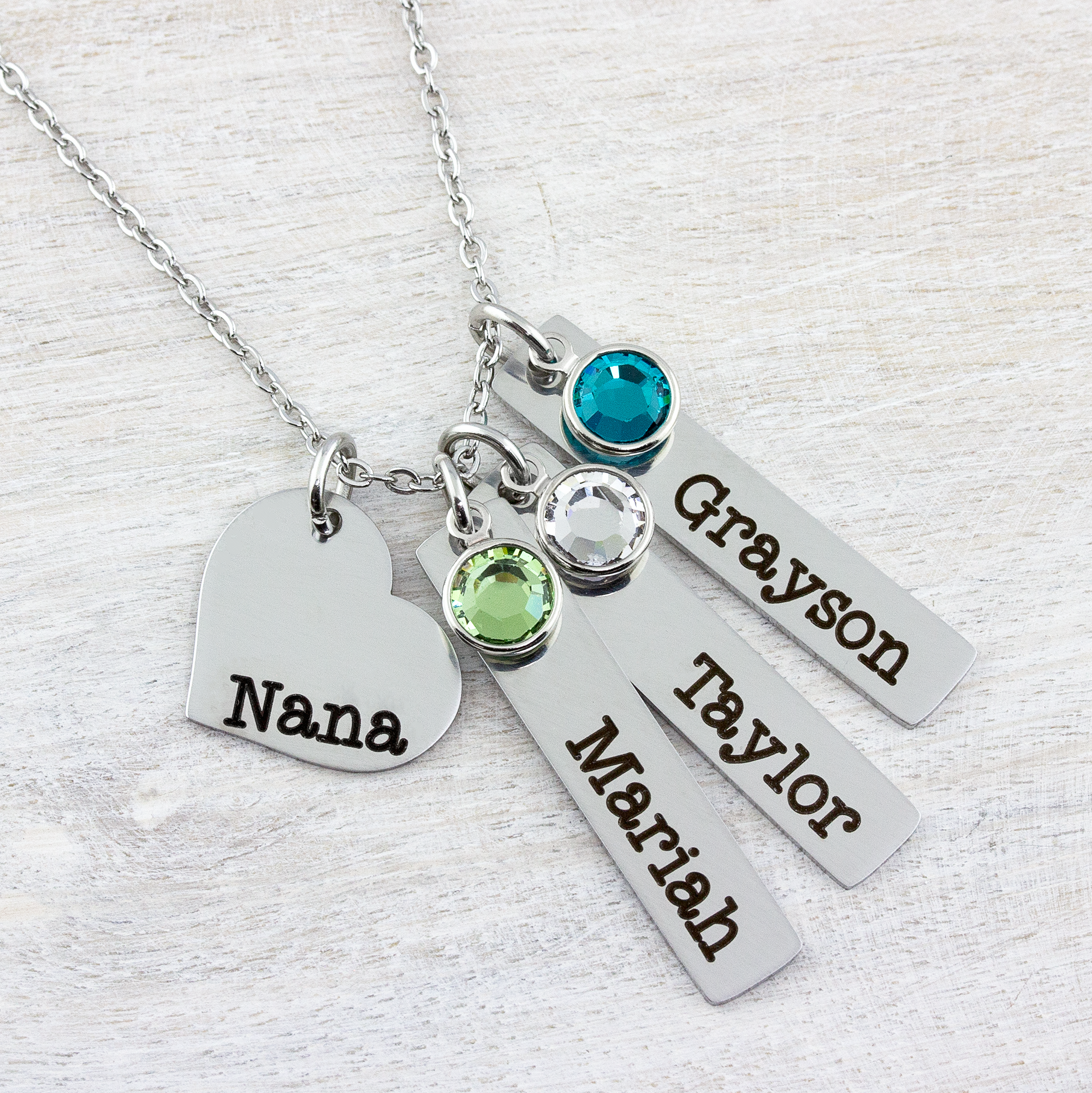 Grandma necklace with grandkids birthstones hot sale and names