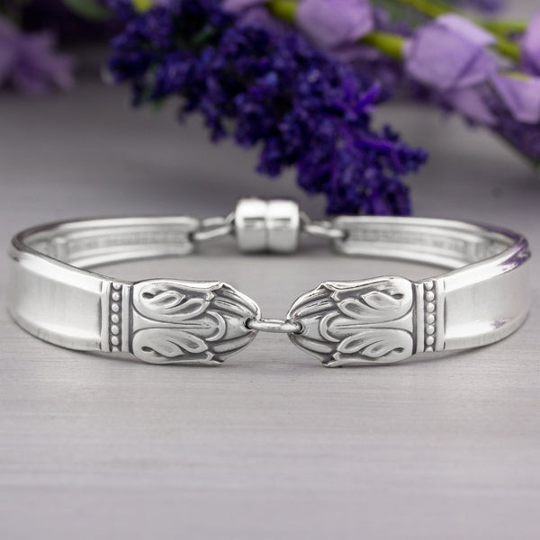 Silverware Jewelry Danish Princess 1938 Spoon Bracelet - Heartfelt