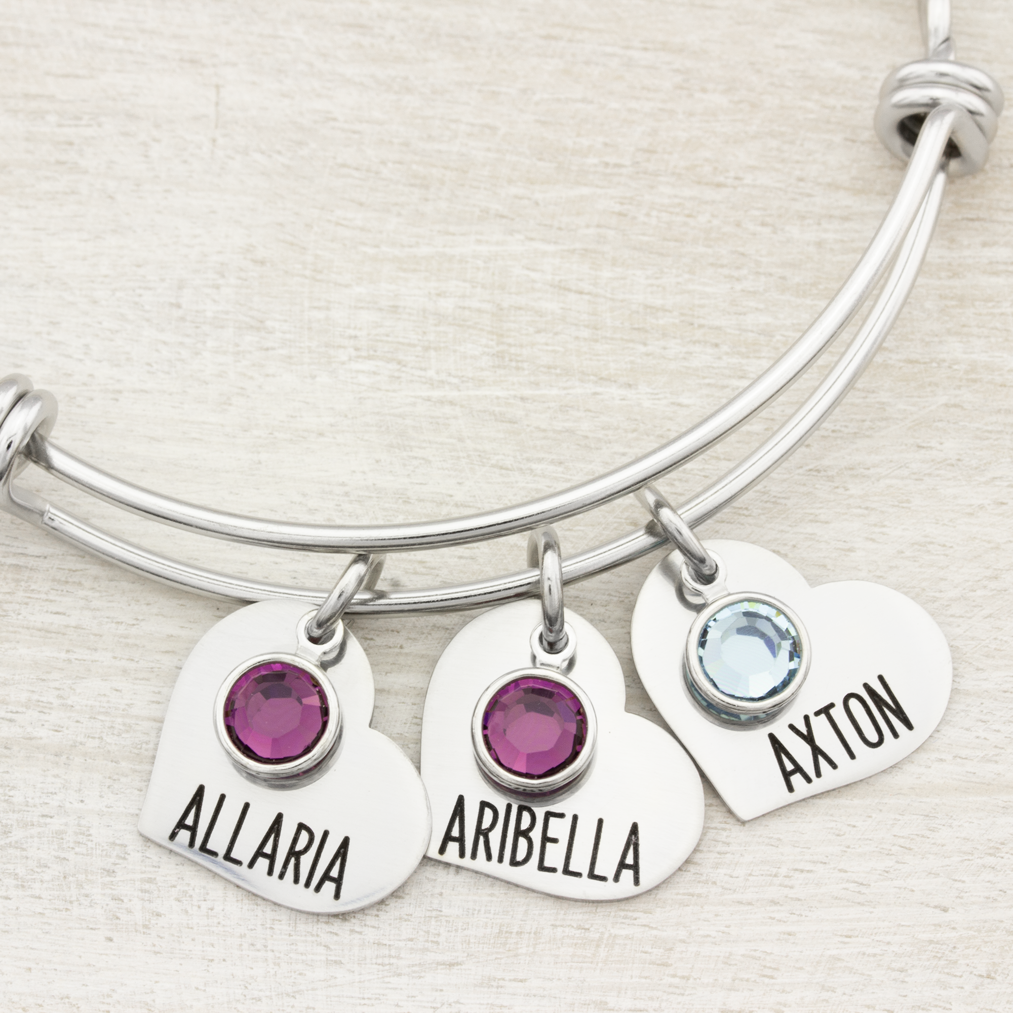 Personalized bangle charm discount bracelet