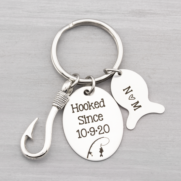Husband/Boyfriend Anniversary Fishing Keychain Gift - Heartfelt Tokens