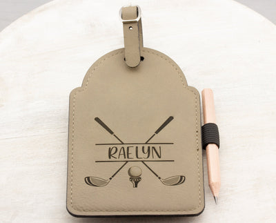 Golfing Gifts for Men - Personalized Golf Bag Tag Tee Holder Fathers Day Birthday Gift for Dad Grandpa Husband Boyfriend - Golfer Gift Idea