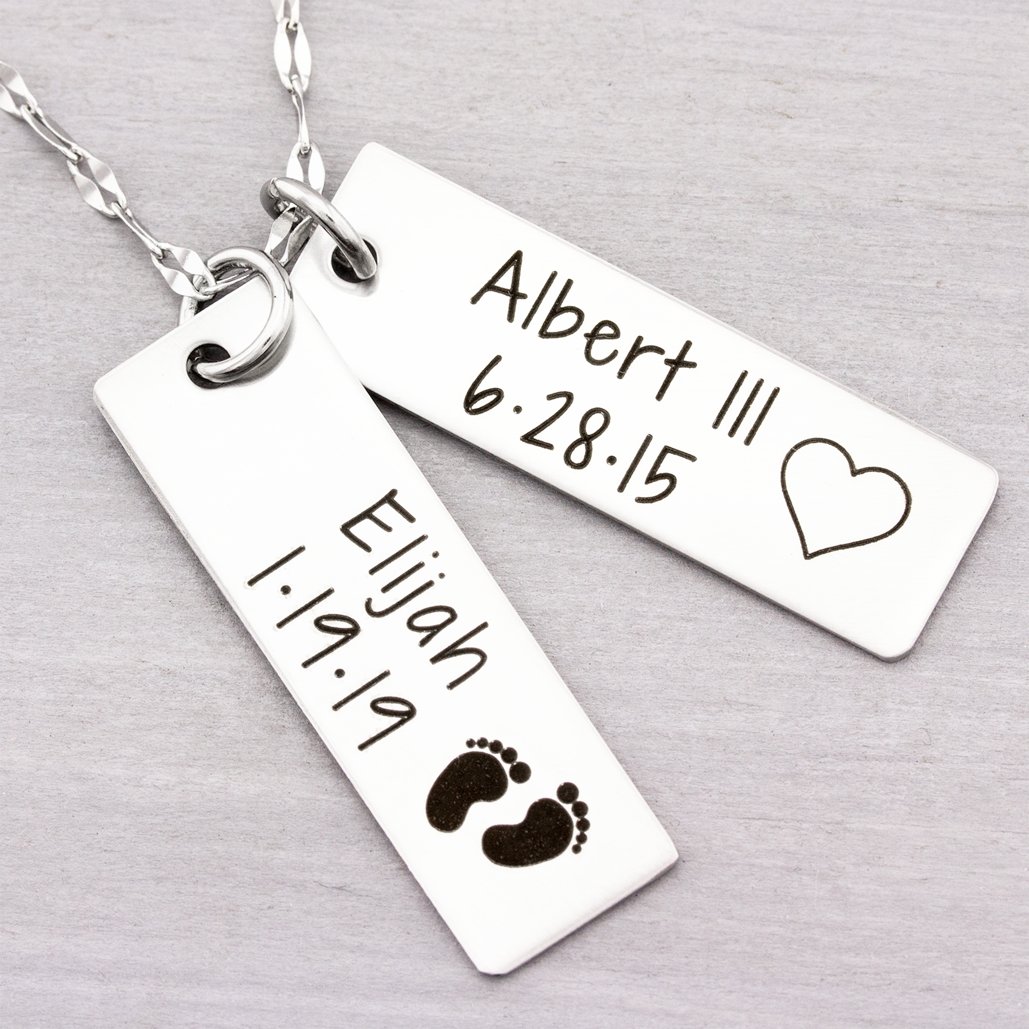 Engraved date 2025 bar necklace