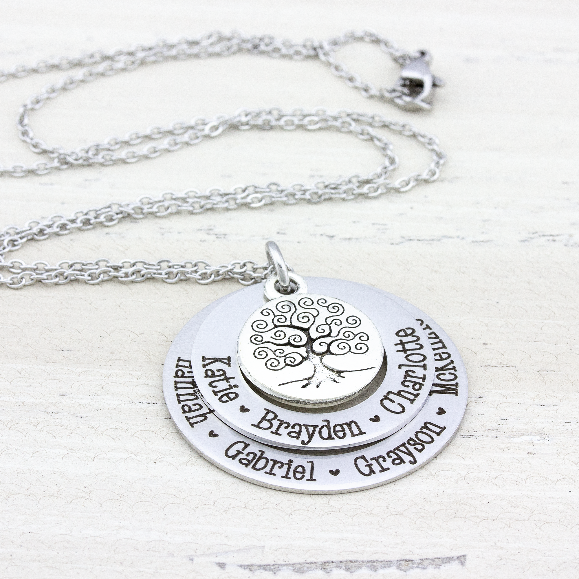 Family Tree Name Necklace for Grandmother