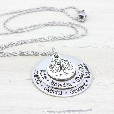 Family Tree Name Necklace for Grandmother