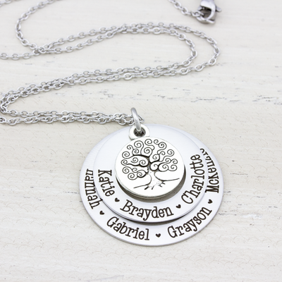 Family Tree Name Necklace for Grandmother