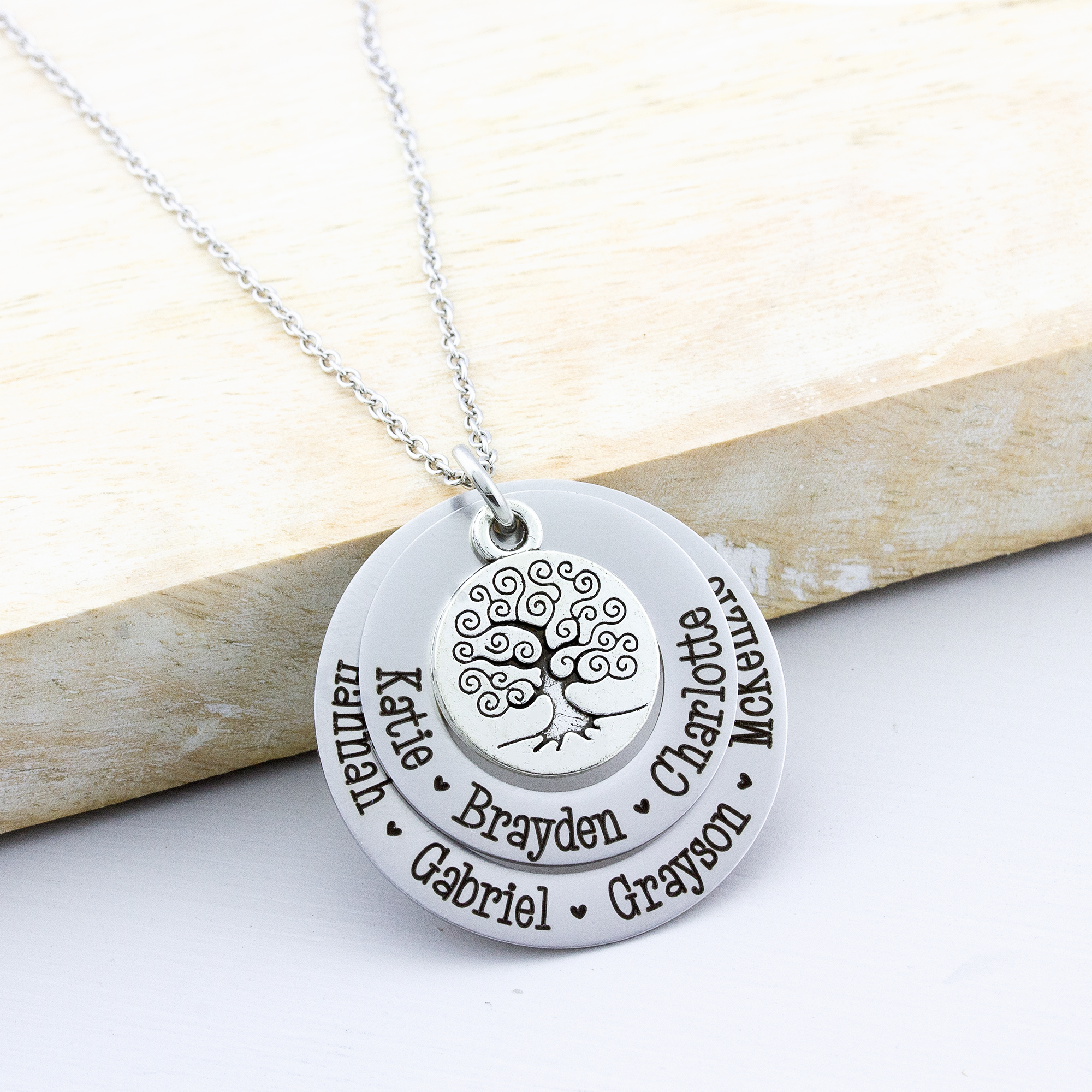 Family Tree Name Necklace for Grandmother