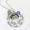 Double Layer Birthstone Name Necklace for Mom or Grandmother