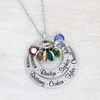 Double Layer Birthstone Name Necklace for Mom or Grandmother