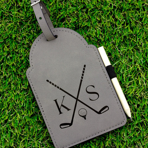 Personalized Golf Bag Tag Tee Holder with Pencil