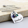 Birthstone Heart Necklace for Grandma
