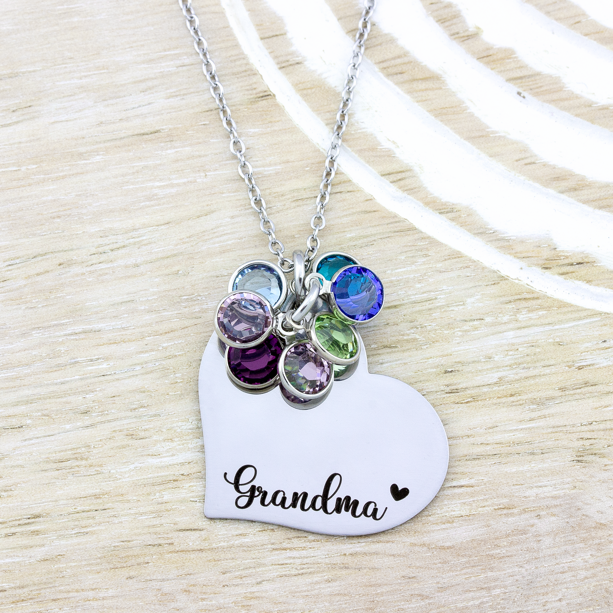 Cascading Personalized Natural Birthstone Necklace - 3 birthstones & 3  initials - Danique Jewelry