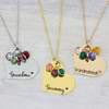 Birthstone Heart Necklace for Grandma