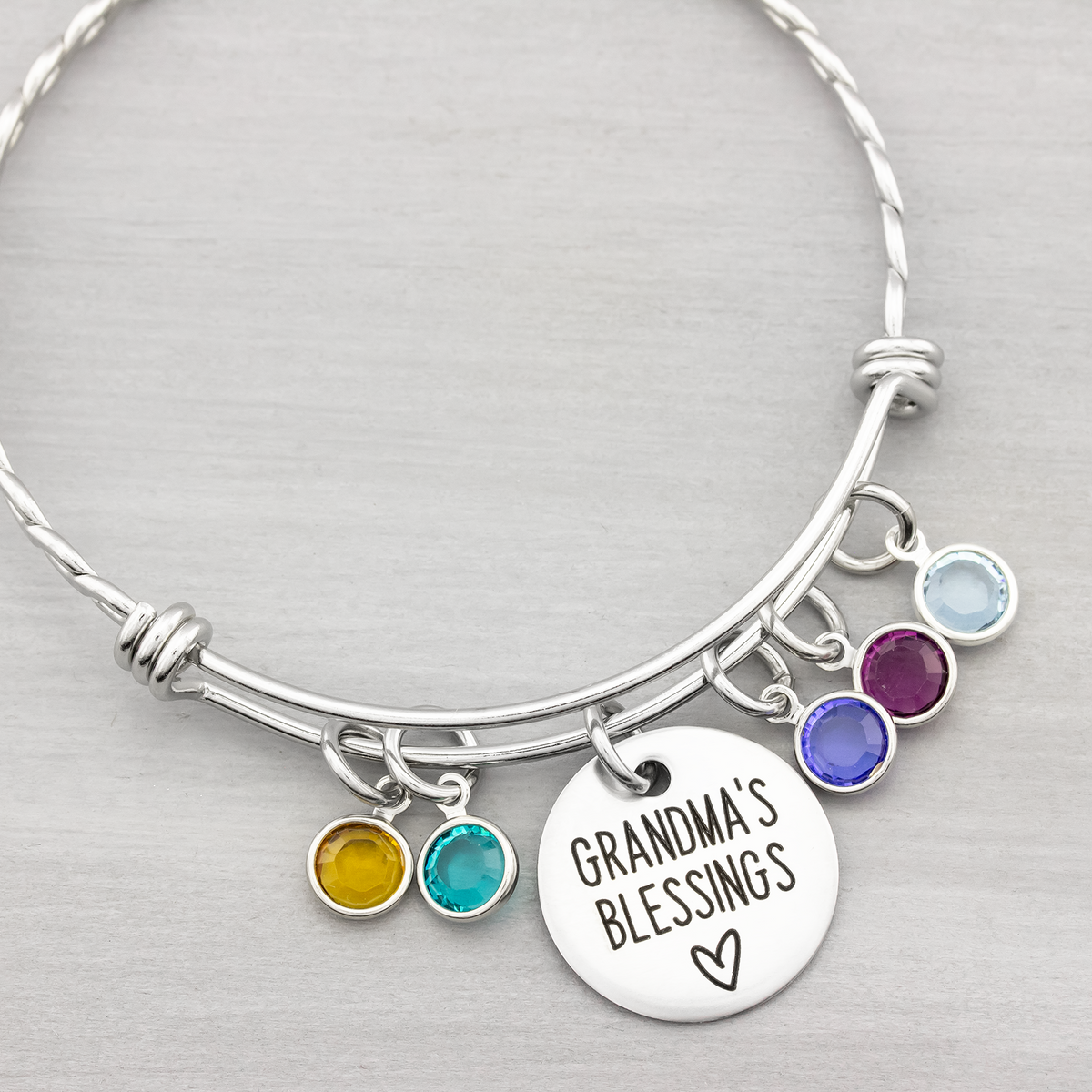 Custom Birthstone Bracelet for Grandma or Mom