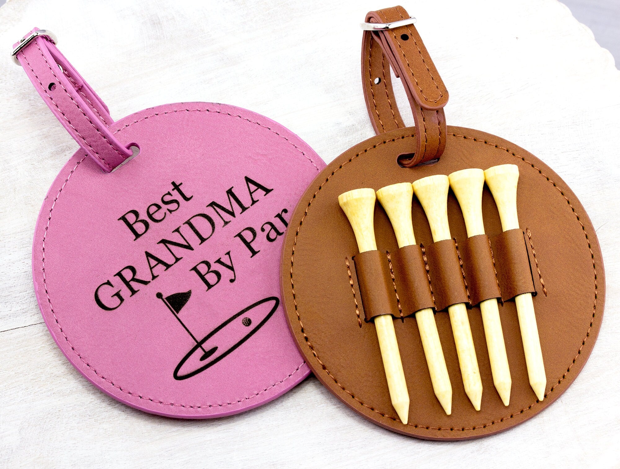 Personalized Golf Bag Tag Tee Holder, Golf Gifts for Women, Golfer Accessories, Christmas Gifts for Grandma
