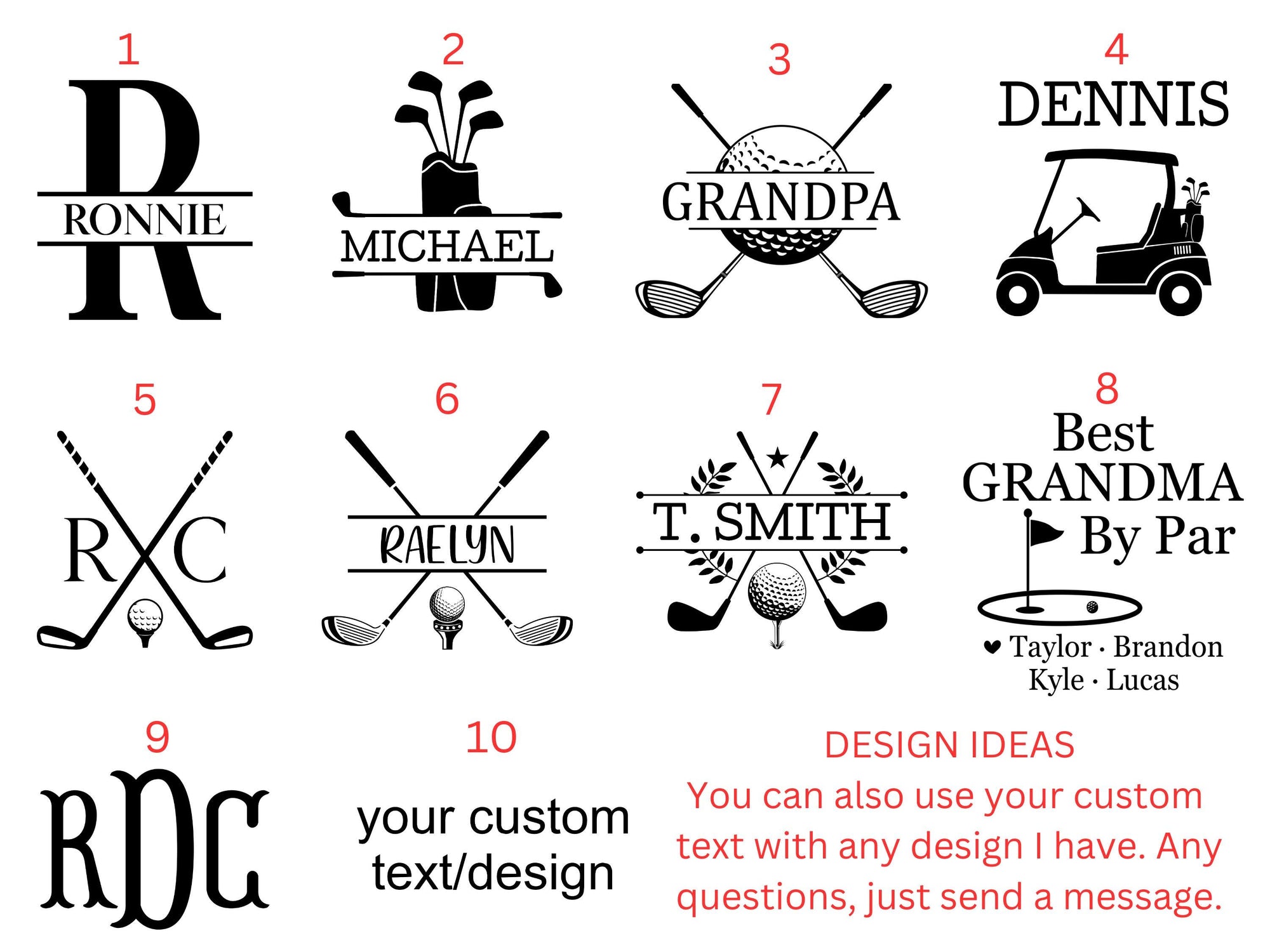 Personalized Golf Bag Tag Tee Holder, Golf Gifts for Women, Golfer Accessories, Christmas Gifts for Grandma