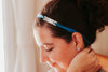 Silk wrap bracelet with stainless steel bar with what you want engraved.
Wear it in your hair too!