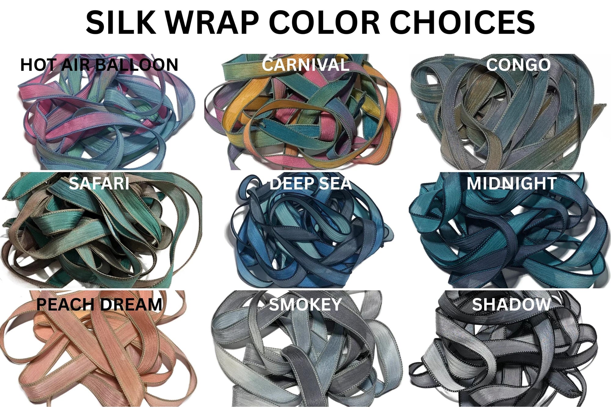 Available colors. Hot air balloon, carnival, congo, sarhara, deep sea, midnight, peach dream, smokey, shadow.