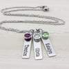 Personalized Name Tag Necklace with Birthstones