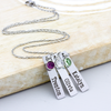 Personalized Name Tag Necklace with Birthstones