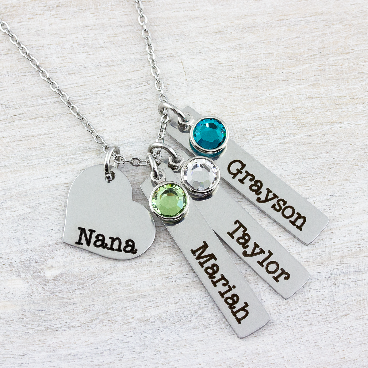 Nana Necklace with Grandkids Names