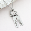 Name Necklace with Open Heart Charm