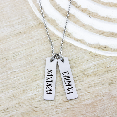 Custom Engraved Kids Name Pendant Necklace