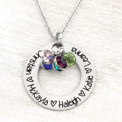 Birthstone Heart Necklace for Grandma - Heartfelt Tokens