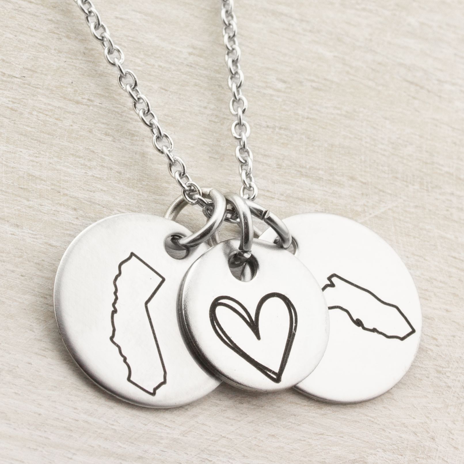 Long distance state online necklace