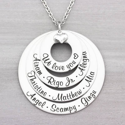 Four Layer Family Name Necklace
