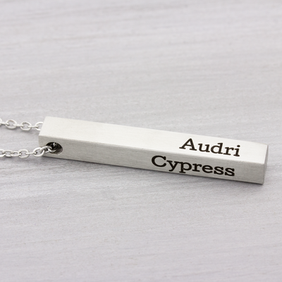 Personalized Four Sided Bar Name Necklace