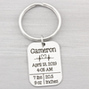 Baby Stats Birth Announcement Key Chain Gift for Mom or Dad