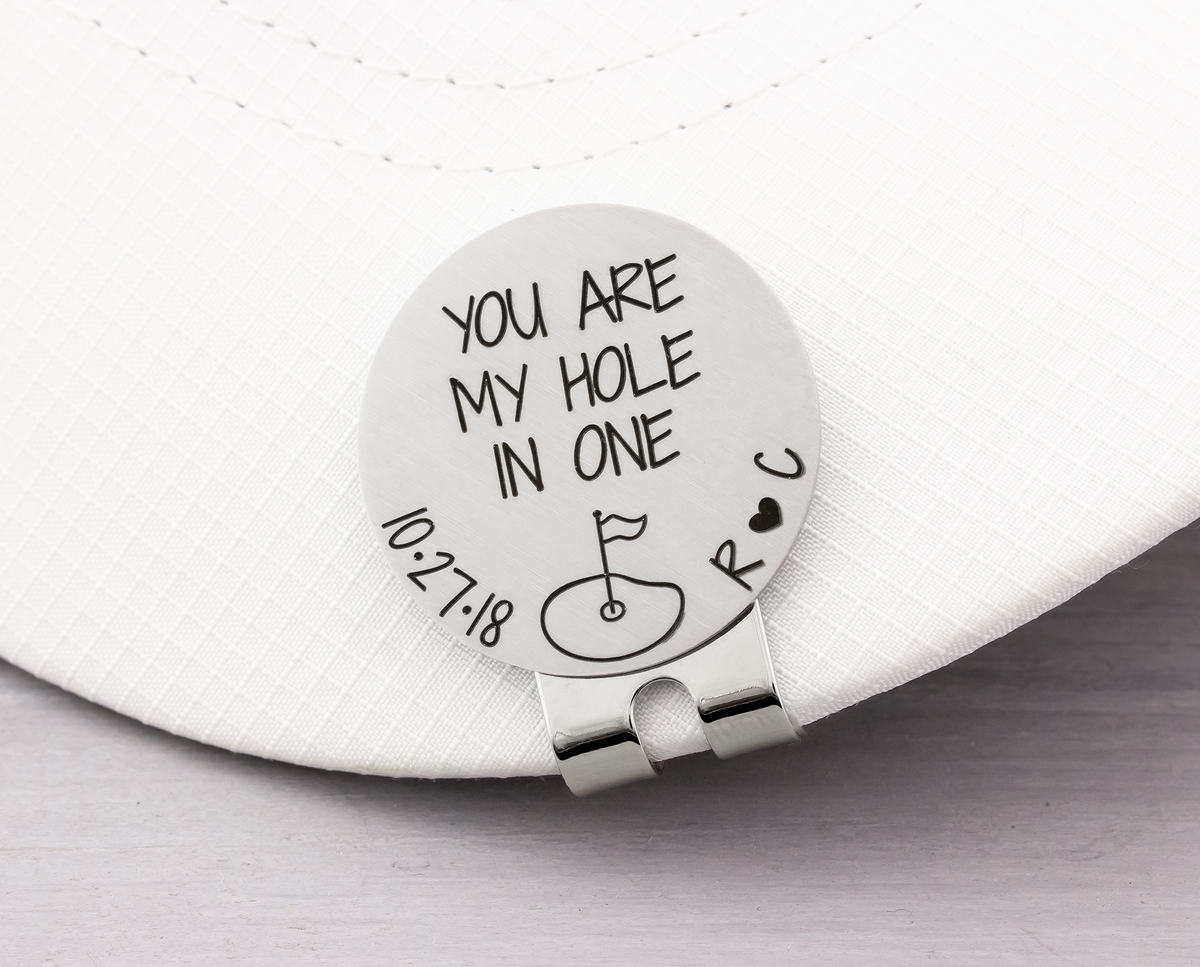 Custom Coordinate Golf Ball Marker and Hat Clip - Heartfelt Tokens