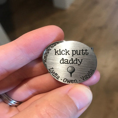 Kick Putt Daddy Golf Ball Marker with Hat Clip