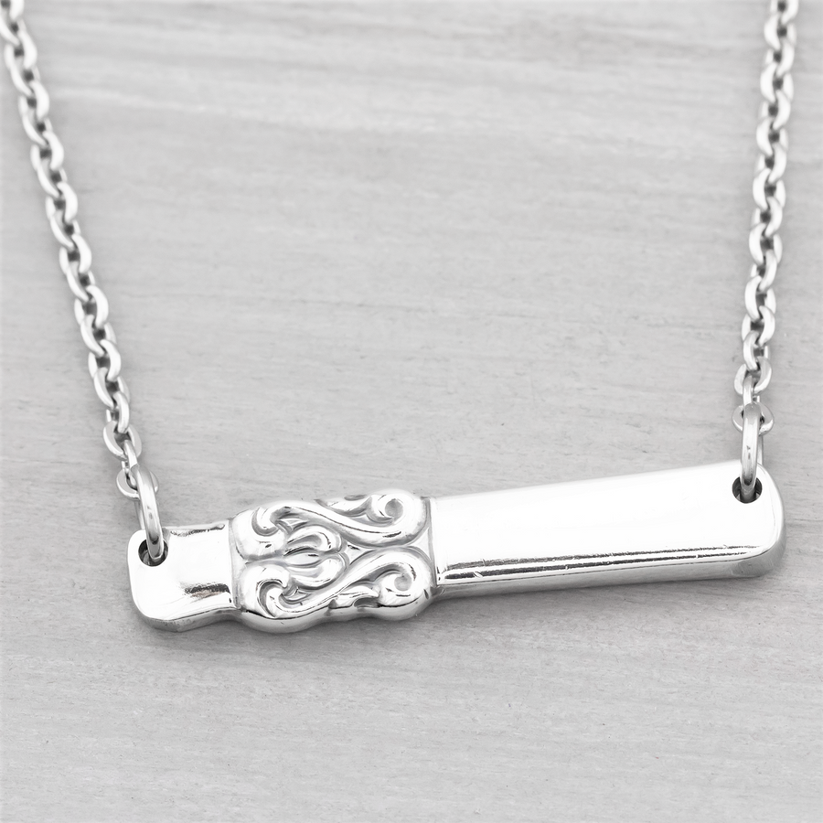 King Fredrick Silverware Bar Pendant Necklace