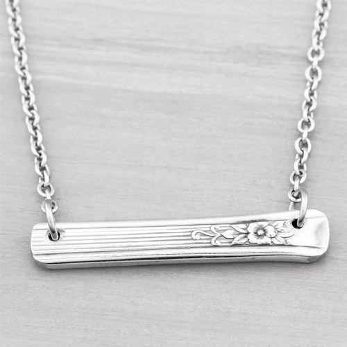 Silver Mist Silverware Bar Necklace