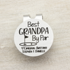 Grandpa Gift Personalized Best Grandpa By Par Golf Ball Marker with Hat Clip