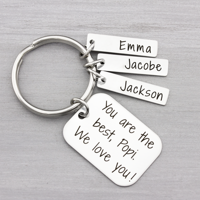 Engraved Keychain Gift for Dad or Grandpa