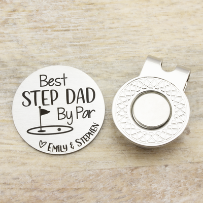 Step Dad Golf Gifts for Men Personalized Golf Ball Marker Hat Clip