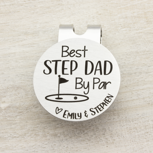 Step Dad Golf Gifts for Men Personalized Golf Ball Marker Hat Clip