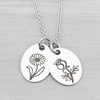 Personalized Birth Month Flower Charm Necklace