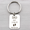 New Dad Key Chain Gift Personalized with Baby Name and Birth Date