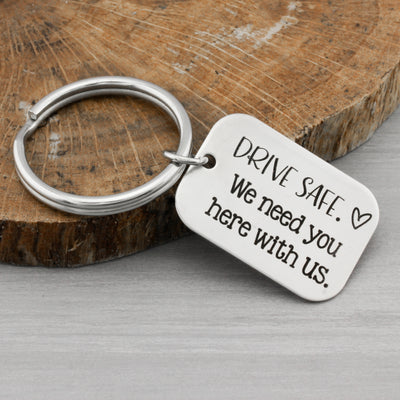 Drive Safe Personalized Keychain for Boyfriend Husband Gifts for Him