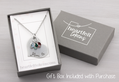 Birthstone Washer Name Necklace - Heartfelt Tokens