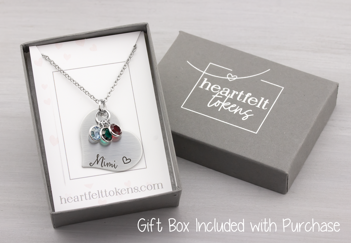 Two Layer Disc Name Necklace with Heart - Heartfelt Tokens