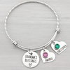 Grandmas Blessing Bangle Bracelet with Kids Names and Birthstones