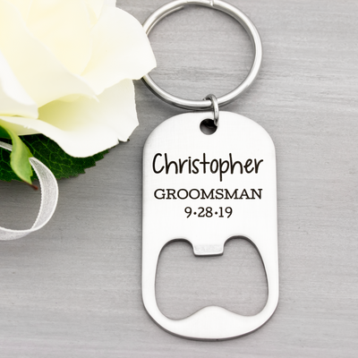 Groomsman Bottle Opener Key Chain