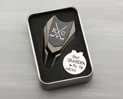 Custom Engraved Divot Tool and Golf Ball Marker Gift Set