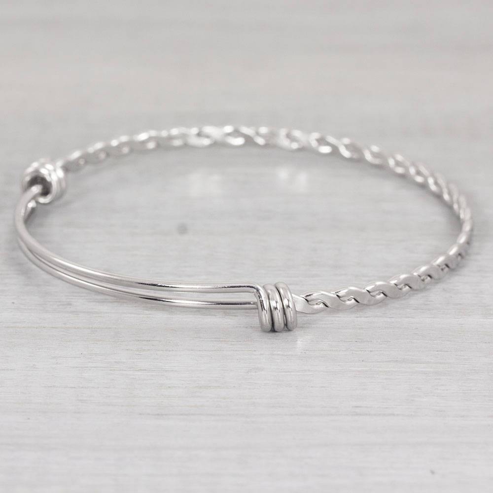 Round Puffed Silver Bangle Bracelet, engraved baby bangles, personalized  baby gifts
