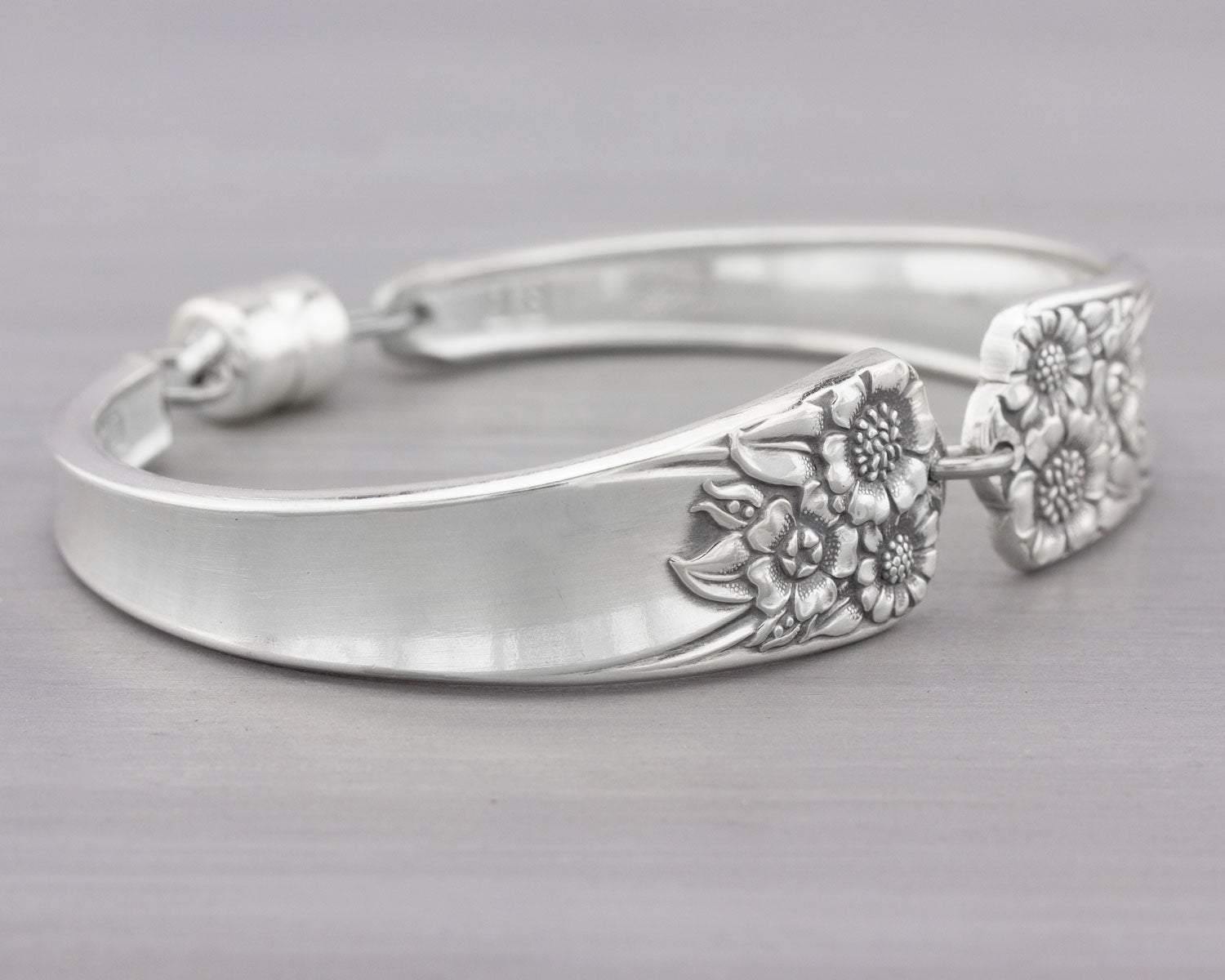 Silverware Spoon Bracelet - April 1950 Antique Silverware - Spoon Jewelry Gift for Her - Christmas Gift Idea