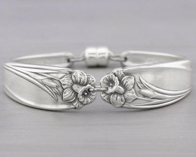 Silverware Jewelry - Spoon Bracelet - Daffodil Silverware Bracelet - Daffodil 1950 - Gift for Her